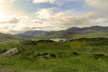 landscape with mountains and clouds