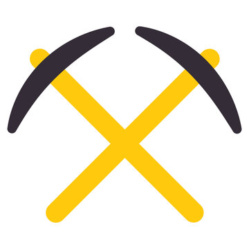 A flat design, icon of pickaxes
