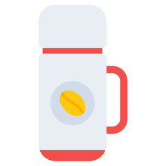 A flat design, icon of coffee thermos