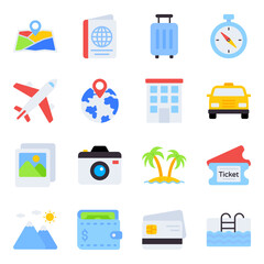 Pack of Travel Flat Icons