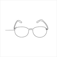 hand drawn doodle glasses illustration with single line vector isolated