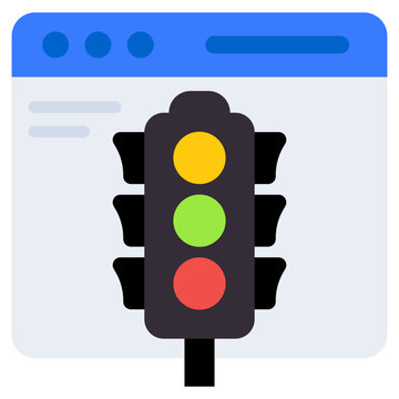 A flat design, icon of web traffic