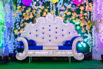 Wedding stage for sitting for bride & groom