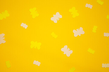 butterflies on yellow background
