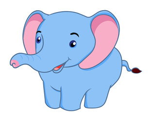 Baby elephant cartoon vector