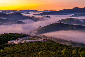 sunrise in the mountains