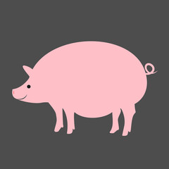 パンパンに肥えたおいしそうな豚のイラスト Chubby Pig illustration