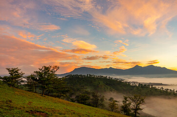 sunrise over the mountains