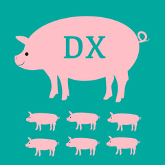 養豚のDX（デジタルトランスフォーメーション）イラスト　
Digital Transformation for Pig farming