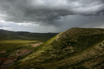 summer mountain landscape with clouds