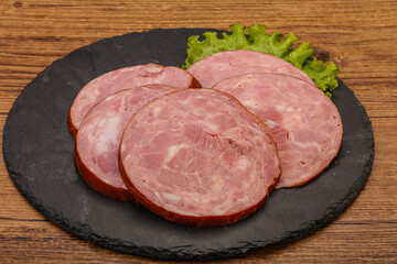 Slices of pork meat ham
