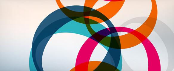 Obraz premium Ring geometric shapes, o letter repetition wallpaper. Abstract background for business or technology presentations, internet posters or web brochure covers