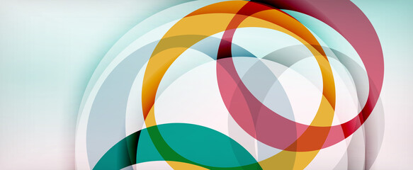 Obraz premium Ring geometric shapes, o letter repetition wallpaper. Abstract background for business or technology presentations, internet posters or web brochure covers