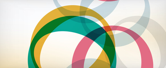 Ring geometric shapes, o letter repetition wallpaper. Abstract background for business or technology presentations, internet posters or web brochure covers