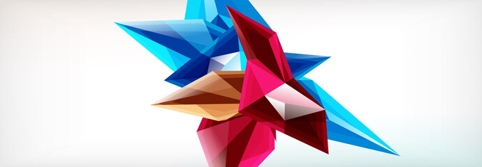 Vector 3d triangles and pyramids abstract background for business or technology presentations, internet posters or web brochure covers