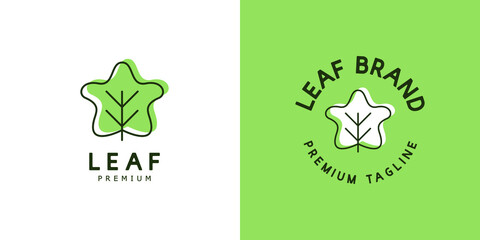 illustrations of leaf logo design concept.