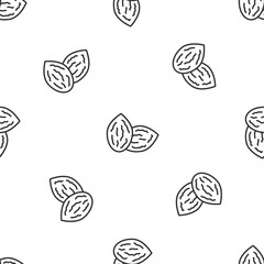 Grey line Seeds of a specific plant icon isolated seamless pattern on white background. Vector