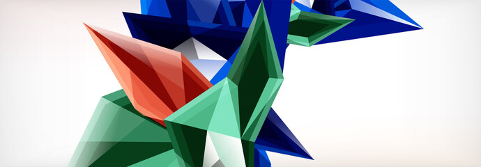 Vector 3d triangles and pyramids abstract background for business or technology presentations, internet posters or web brochure covers