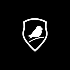 Bird logo icon isolated on dark background