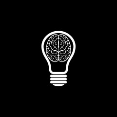 Brain idea icon isolated on dark background