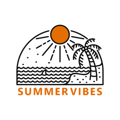 Summer Vibes Monoline vector illustration