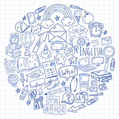 Young kids. School children. English courses. English language.