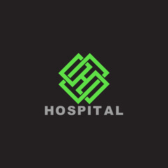 letter x h hospital chain linear geometry logo vector