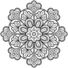 Mandala coloring book. wallpaper design art. tile pattern, greeting card, sticker, lace pattern and tattoo. hand drawn mandala. Vector ethnic oriental circle ornament. white background