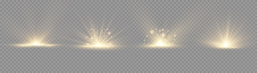 Star explosion, yellow glow lights sun rays. © ANATOLII