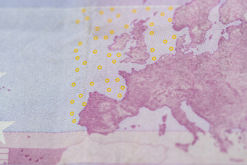 The countries of the European Union on a 500 euro note