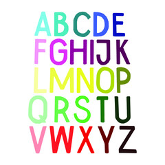 Alphabet kids poster vector lettering