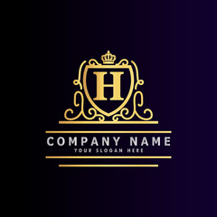 Fototapeta premium Golden luxury logo design