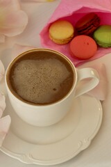 cup of coffee and cookies