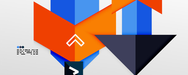 Shiny color triangles and geometric shapes vector abstract background
