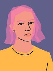 Portrait of a woman. Vector flat illustration.