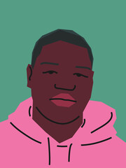 Portrait of a man. Vector flat illustration.