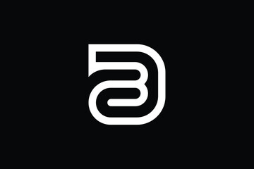 Minimal elegant monogram art logo. Outstanding professional trendy awesome artistic DB BD initial based Alphabet icon logo. Premium Business logo White color on black background.