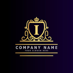 Golden luxury logo design