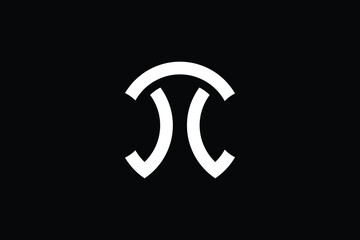 Minimal elegant monogram art logo. Outstanding professional trendy awesome artistic CT TC TX XT initial based Alphabet icon logo. Premium Business logo White color on black background.