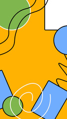 Modern yellow vector illustration . Blank for design, website, story. Textile printing of the packaging template . bright shapes with a cubist outline .