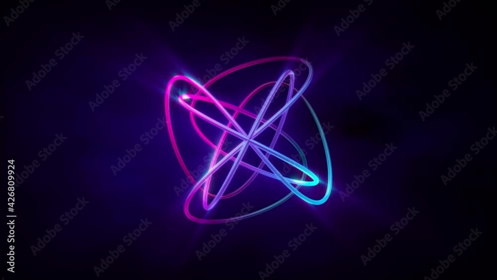 Wall mural abstract background 3d animation shiny stripes regular geometry structure transforms in a space loop