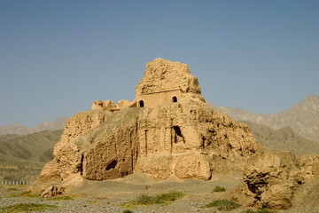 Subashi Buddhist Temple Ruins near Kucha in the Taklamakan Desert, on the ancient Silk Road, in Xinjiang, Western China