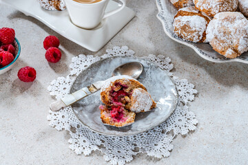 Raspberry amaretti biscuits