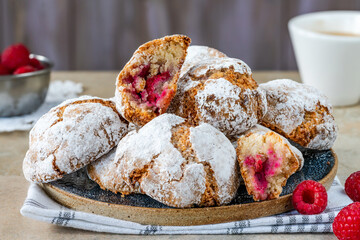 Raspberry amaretti biscuits