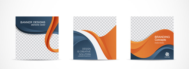 Set square banner template for social media post and web internet ads.vector illustrations.	
