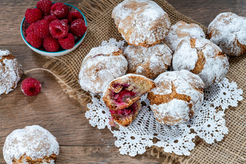 Raspberry amaretti biscuits