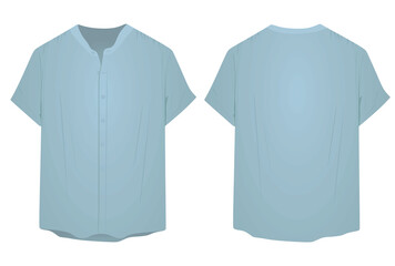 Naklejka premium Blue short sleeve shirt. vector 