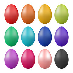 Colorful Eggs Set. Collection of Vector Color Easter Eggs.