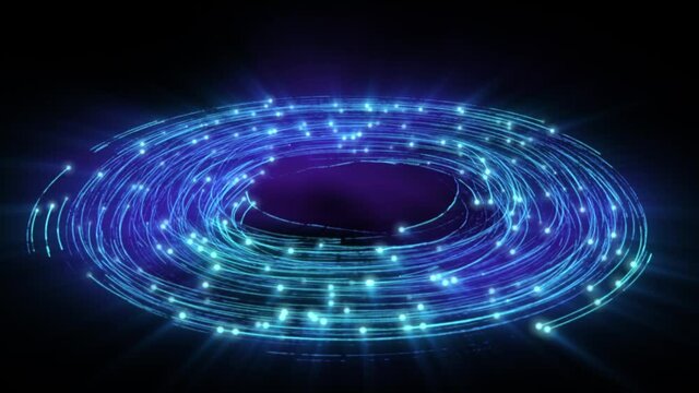 4K Abstract motion background animation shining energy particles and magic dust rotates in circle - Powered by Adobe
