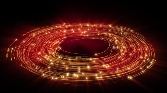 4K Abstract motion background animation shining energy particles and magic dust rotates in circle - Powered by Adobe